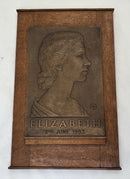HRH Elizabeth II Bronze Portrait Profile Plaque, Royal Glasgow Institute of Fine Arts, circa 1952.