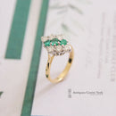 1970's 18ct Emerald & Diamond Cluster