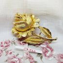 Vintage Large Gold Tone Rose Brooch