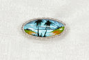 Art Deco Silver Butterfly Wing Brooch by T.L. Mott – “Desert Island” Scene