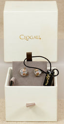 Charming Silver & Welsh Gold Overlay Mother of Pearl Stud Earrings by Clogau – Boxed