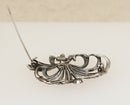 Stylish Art Deco Silver & Marcasite Floral Brooch – Continental 800 Silver