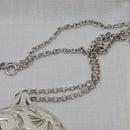Large Vintage Silver Locket on 18" Silver Chain