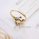 Victorian 18ct Ruby, Diamond & Natural Pearl Cluster Ring