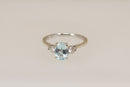 Exceptional 18ct White Gold Aquamarine & Diamond Trilogy Ring – London 2019