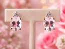 9ct Gold Morganite and Diamond Stud Earrings