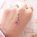 Handmade 18ct White Gold Pink Tourmaline & Diamond Pendant