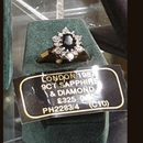 London 1987 9ct Sapphire & Diamond Ring M