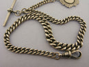 Victorian Solid Sterling Silver Albert Pocket Watch Chain t-Bar & Fob Bir 1896