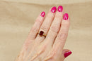 9ct Gold Vibrant Almandine & Diamond Ring