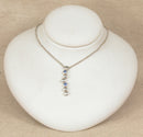 Silver & Blue Quartz Modernist Pendant & Chain