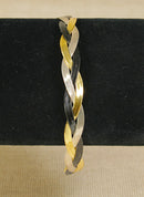 Elegant Vintage Three-Tone Sterling Silver Plaited Bracelet
