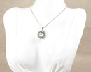 Vintage Silver & Large Rock Crystal Pendant with Chain