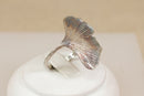 Elegant Art Nouveau Style Sterling Silver Leaf Ring