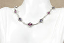 Silver, Amethyst and Blue Iolite Necklace