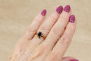 Classic 18ct Gold Midnight Blue Sapphire & Diamond ‘Diana’ Style Ring – Birmingham 1972