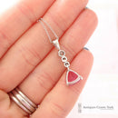 Handmade 18ct White Gold Pink Tourmaline & Diamond Pendant