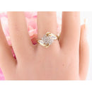 9ct Gold Diamond Cluster Ring – Diamond Set Shoulders – Size P