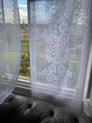 Victorianna white 24" wide white cotton lace off the roll per metre