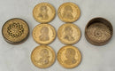 ‘Naval Victories’ 1794 - 1816, Early 19th Century Cased Set of Gilt Metal Medalets.