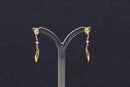 9ct Gold & Crystal Dropper Earrings