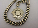 Victorian Solid Sterling Silver Albert Pocket Watch Chain t-Bar & Fob Bir 1896