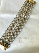 Vintage Christian Dior Chain Bracelet | Chr. Dior Germany | Gold & Silver Plated Designer Bracelet 1970s-1980s