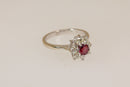 Elegant 18ct White Gold Ruby & Diamond Cluster Ring