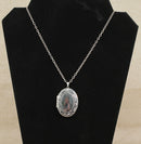 Large Vintage Sterling Silver Floral Locket & 20" Belcher Chain – Birmingham 1993