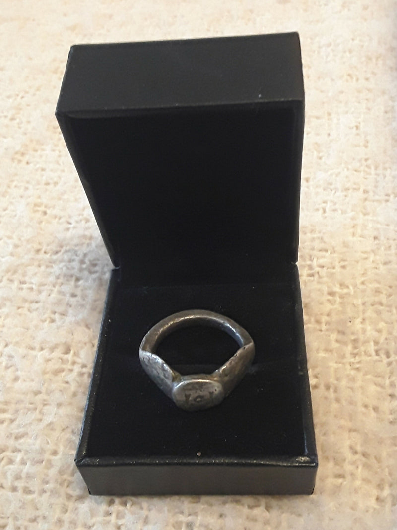 A Roman Solid Silver Inscribed Ring With T.O.T inscription.