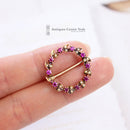 Antique 15ct Ruby & Pearl Wreath Brooch