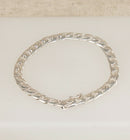Stylish Italian Silver Flat Curb Link Bracelet – 8” with Safety Catch