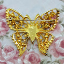 Gold-Tone & Faux Diamond Butterfly Brooch