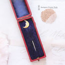 Victorian Silver Gilt Man in the Moon Stick Pin 1885 Reg'd Design 36333 Cased Box