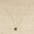 9ct Gold Green Diopside Pendant & Chain