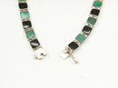 Exceptional 950 Silver Malachite & Onyx Articulated Necklace