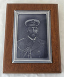HRH Prince of Wales, Later George V, Portrait Tile in Naval Uniform. Circa 1901 - 1910.
