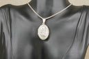 Elegant Sterling Silver Oval Locket & 16½-Inch Silver Rope Chain