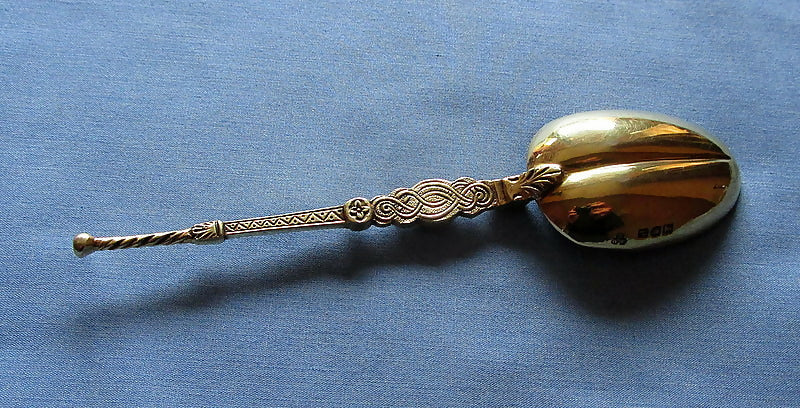 Antique Silver Gilt Coronation Anointing Spoon London 1910 Wakeley & Wheeler