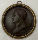 Napoleon Bonaparte Bronzed Metal Portrait Profile Plaque, After Andrieu.