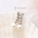 Handmade 18ct White Gold Cultured Pearl & Diamond 0.44ct Earrings