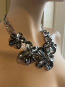 Butler and Wilson Black Grey and Silvery Faceted Glass Necklace