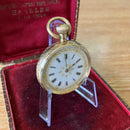 Antique 14ct Gold Ladies Pocket Watch c.1890 Swiss – Ornate Enamel Dial – 36mm