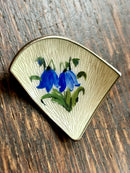 Modern Mid Century Norwegian Sterling Silver Ivar T Holth Enamel Flower Brooch