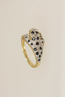 9ct Gold Sapphire & Diamond Leopard Ring