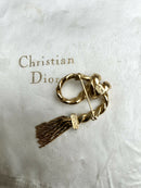 Vintage Christian Dior Gold Plated Rope & Tassel Chain Brooch 1970s