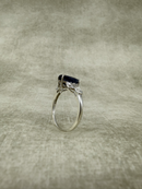 Vintage Silver Natural Sapphire and White Topaz Art Deco Style Ring