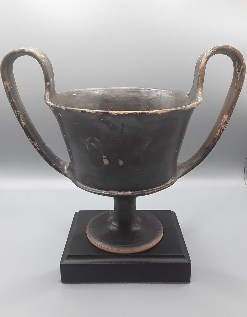 An Ancient Greek ,South Italian, Decorated Blackware Kantharos Drinking Vessel.
