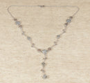 Silver Blue Topaz & Quartz Floral Statement Necklet
