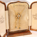 Victorian 15ct Aquamarine & Seed Pearl Necklace